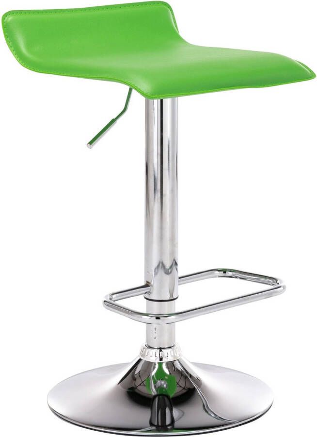 Inandoutdoormatch Barkruk Hanne Groen Chroom Modern Design Voetsteun Voor Keuken en Bar Gestoffeerde Zitting Imitatie Leder Vaderdag cadeau