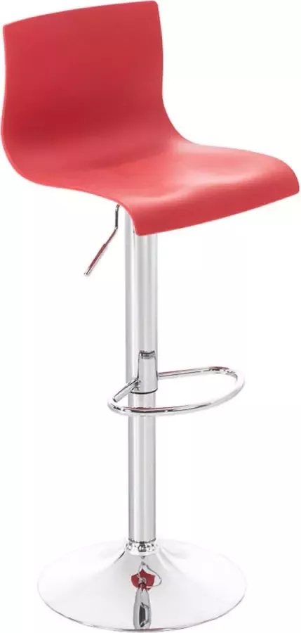 Inandoutdoormatch Barkruk Helena Rood kunststof zitting chromen poten in hoogte verstelbaar zithoogte 59 tot 80 cm deluxe Vaderdag cadeau