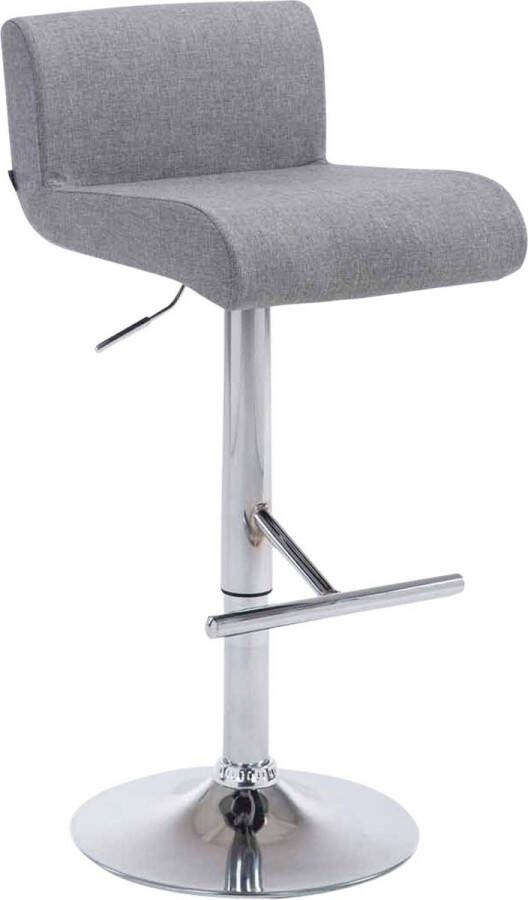 Inandoutdoormatch Barkruk Howie Grijs Zilver Chroom Industrieel Design Rugleuning Voetensteun Gestoffeerde Stoffen Zitting Vaderdag cadeau