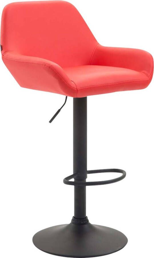 Inandoutdoormatch Barkruk Janeka Rood Kunstleer Comfortabel Modern Design Rugleuning Armleuning Voetensteun Gestoffeerde Zitting Vaderdag cadeau