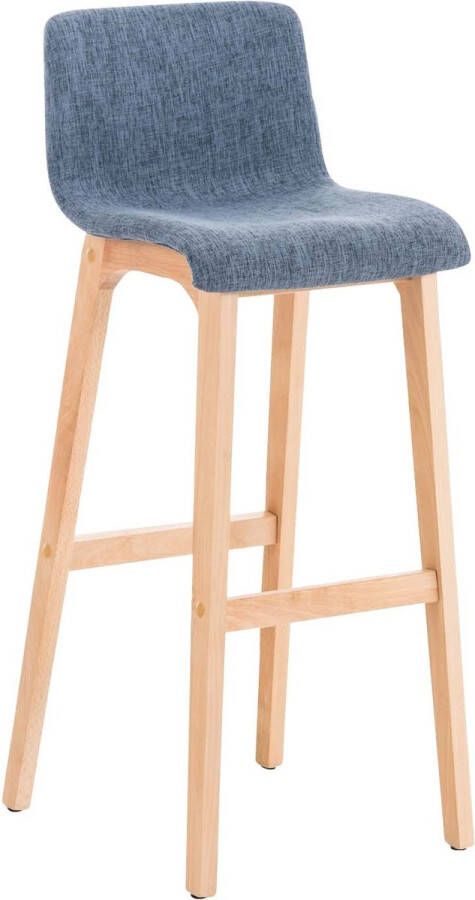 Inandoutdoormatch Barkruk Kai Blauw Klassiek Design Ergonomische Barstoelen Set van 1 Met Rugleuning Voetensteun Voor Keuken en Bar Gestoffeerde Zitting Vaderdag cadeau