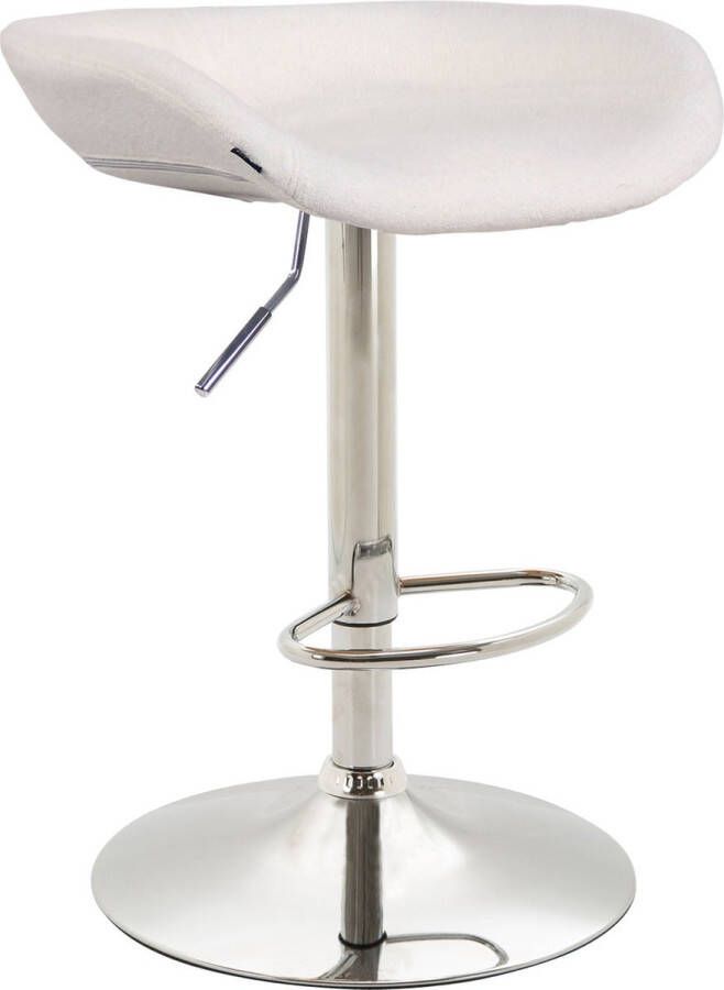Inandoutdoormatch Barkruk Margitta Wit Modern Design Vilten Zitschaal Chroom Voor Keuken en Bar Voetsteun Gestoffeerde Zitting Vaderdag cadeau