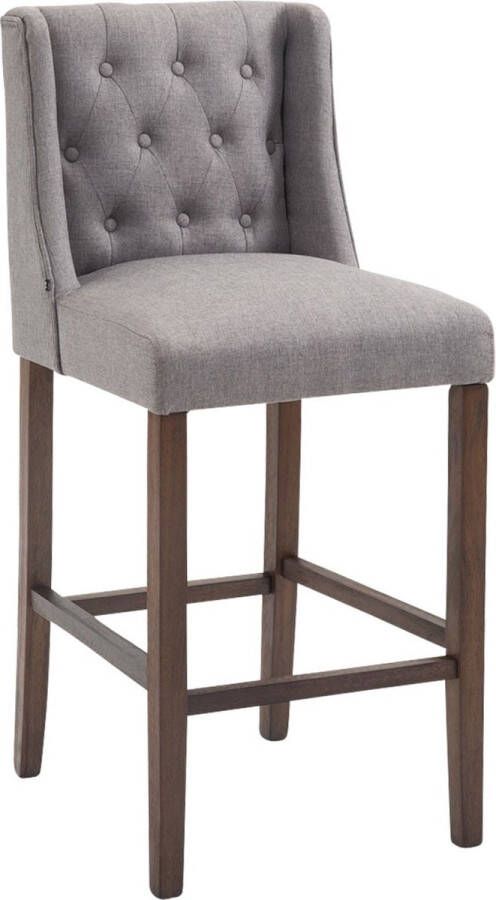 Inandoutdoormatch Barkruk Ramsey Deluxe Grijs Luxe Design Set van 1 Voetensteun 4-Poots Onderstel Voor Keuken en Bar Gestoffeerde Zitting Vaderdag cadeau