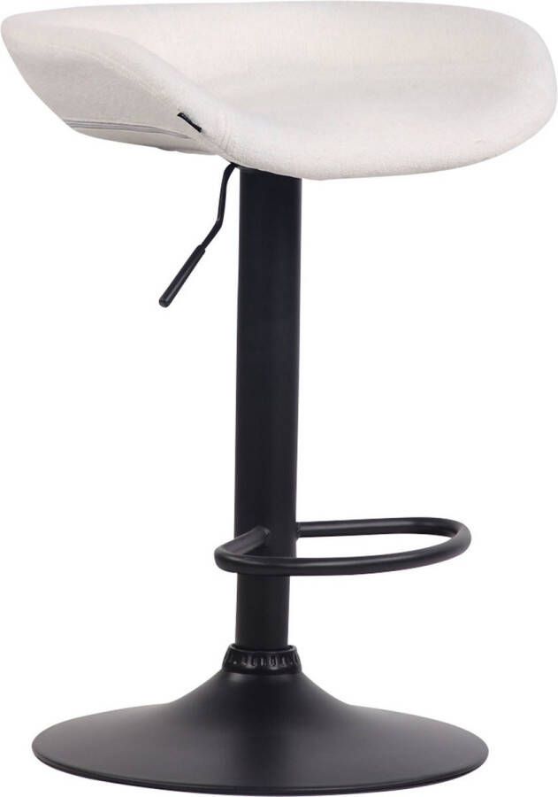 Inandoutdoormatch Barkruk Raphaela Wit Modern Design Vilten Zitschaal Zwart Voor Keuken en Bar Voetsteun Gestoffeerde Zitting Vaderdag cadeau