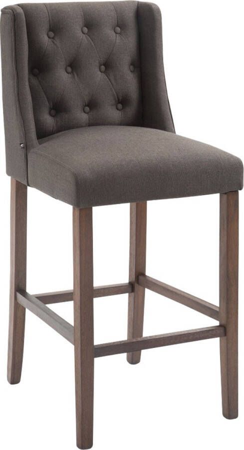 Inandoutdoormatch Barkruk Sosimo Deluxe Bruin 4-poots Onderstel Luxe Design Set van 1 Rugleuning Voetensteun Voor Keuken en Bar Zitting Gestoffeerd Vaderdag cadeau