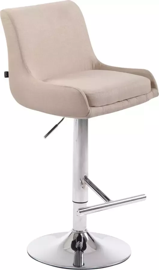 Inandoutdoormatch Barkruk Stefani Deluxe Beige Modern Design Rugleuning Voetensteun Voor Keuken en Bar Gestoffeerde Zitting Vaderdag cadeau