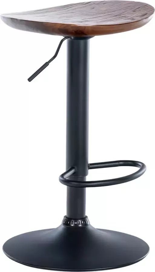 Inandoutdoormatch Barkruk Tiso Donkerbruin hout Zithoogte 56-80 cm Set van 1 Zonder rugleuning In hoogte verstelbaar Keuken en bar Ergonomische barstoelen Vaderdag cadeau