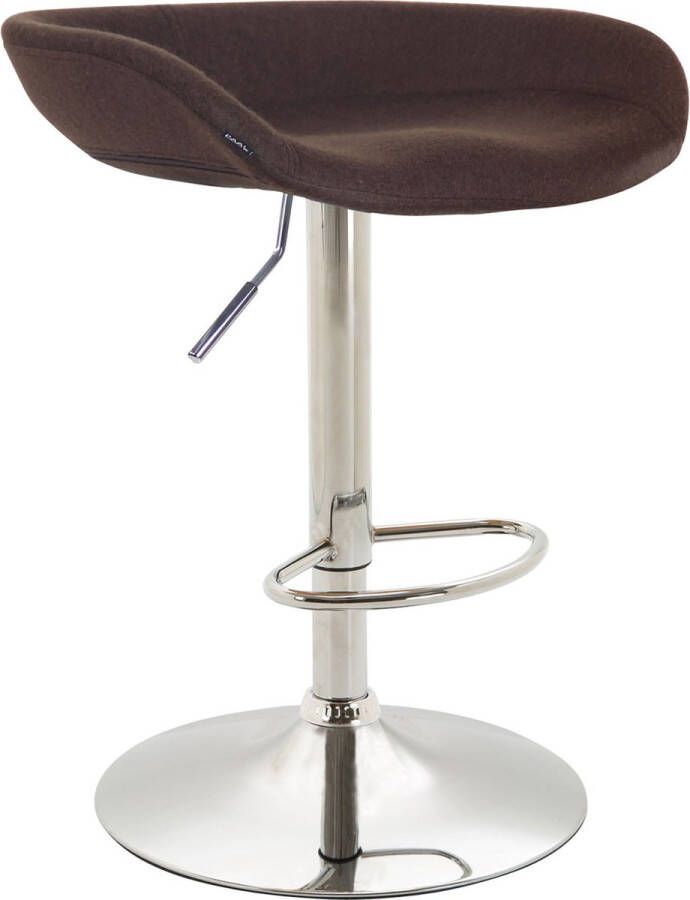 Inandoutdoormatch Barkruk Walker Bruin Modern Design Vilten Zitschaal Chroom Voor Keuken en Bar Voetsteun Gestoffeerde Zitting Vaderdag cadeau
