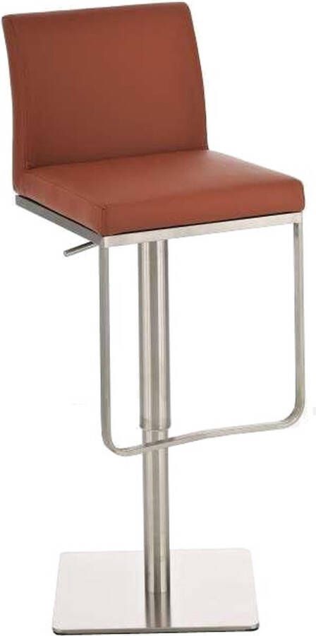 Inandoutdoormatch Barstoel trendy Met rugleuning Set van 1 Ergonomisch Barstoelen voor keuken of kantine Bruin Zithoogte 58-82cm Vaderdag cadeau