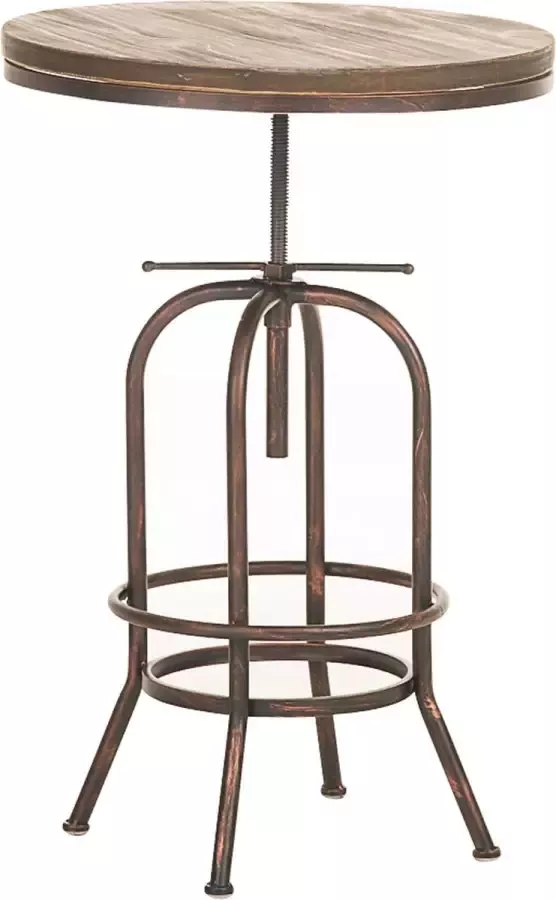 Inandoutdoormatch Bartafel Camila Industrieel Hout Bruin 60cm Hoogte Verstelbaar Hoogte 70 90 cm Deluxe