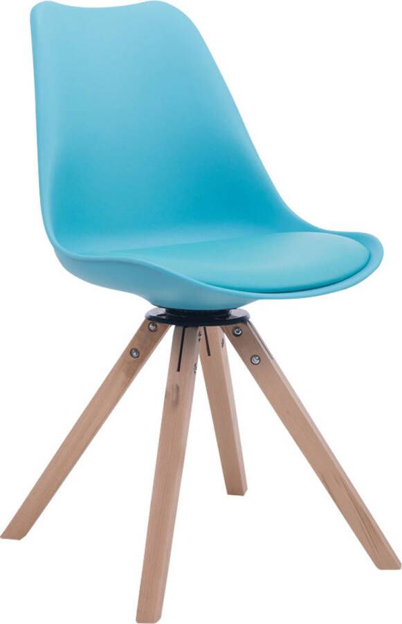 Unbranded Bezoekersstoel Elliott Eetkamerstoel Imitatieleer Blauw Poten Bruin Set van 1 Zithoogte 48 cm Deluxe