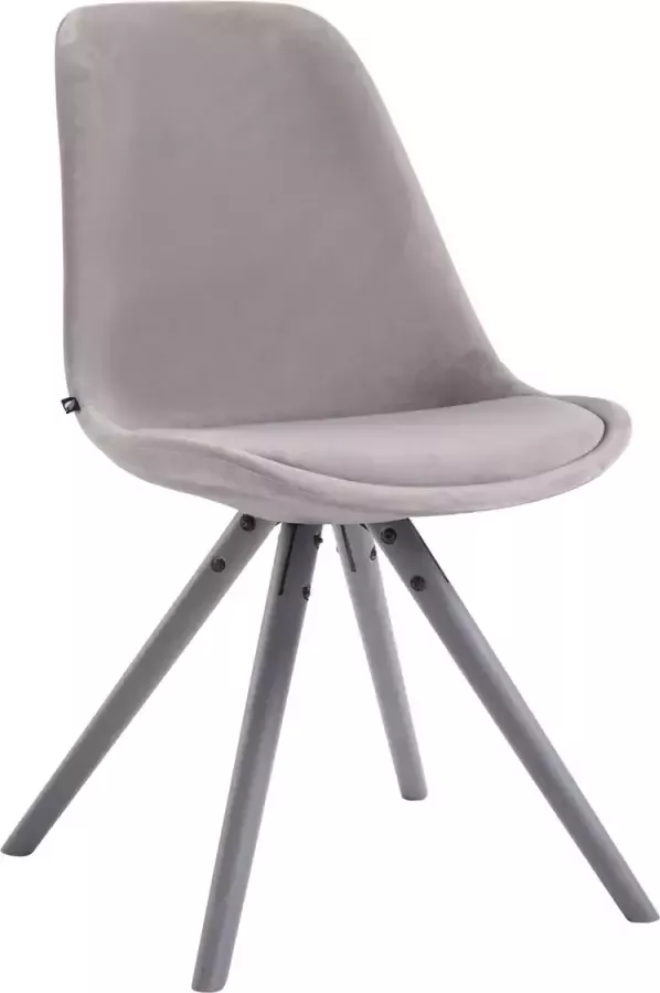 Inandoutdoormatch Bezoekersstoel Toulouse Velvet Rond grijs Vaderdag cadeau