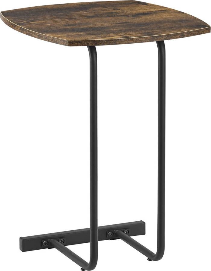 Inandoutdoormatch Bijzettafel Linnaea 55x40x40 cm Warmgekleurd en Zwart MDF en Metaal Poedercoating Stijlvol Design - Foto 2