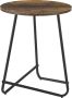 Inandoutdoormatch Bijzettafel Rond Lambert 55xØ45 cm Houtkleurig en Zwart MDF en Metaal Poedercoating Modern Design - Thumbnail 3