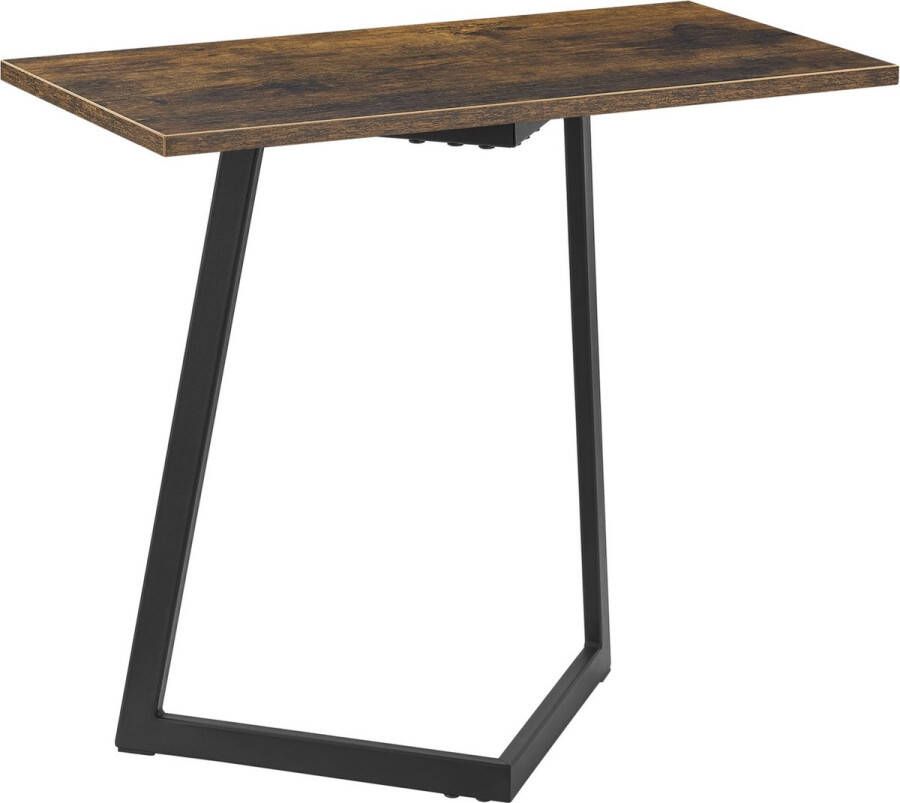 Inandoutdoormatch Bijzettafel Tristin 55x60x30 cm Houtkleurig en Zwart MDF en Metaal Poedercoating Stijlvol Design - Foto 3