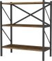 Inandoutdoormatch Boekenkast Plank Lynton 85x66x34cm Eiken Antiek Spaanplaat en Metaal Met Planken Modern Design - Thumbnail 2