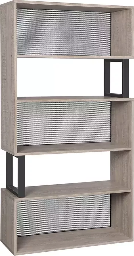 Inandoutdoormatch Bookcase deluxe 5 layers Bookcase with doors Living room bedroom and children's room Wood MDF 80x30x149cm