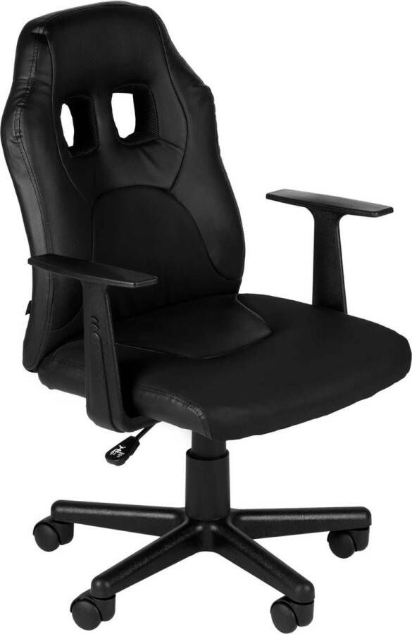 Inandoutdoormatch Bureaustoel kinderen Kunstleer Zwart Op wielen Ergonomische bureaustoel Voor kinderen Gamestoel In hoogte verstelbaar moederdag cadeautje