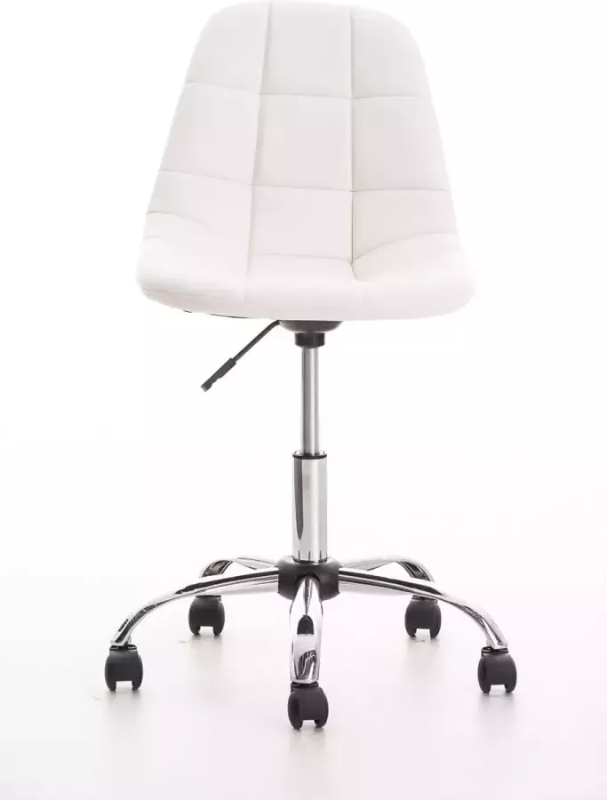 Inandoutdoormatch Bureaustoel Nerio Designer Wit Voor volwassenen Op wieltjes Kunstleer Ergonomische bureaustoel In hoogte verstelbaar moederdag cadeautje
