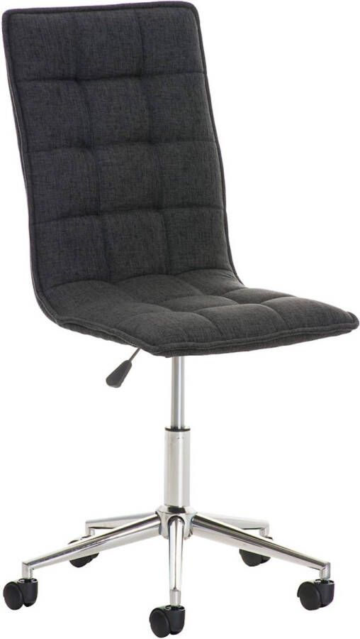 Inandoutdoormatch Bureaustoel OPEN Donkergrijs Stof Ergonomische bureaustoel Op wieltjes Voor volwassenen In hoogte verstelbaar moederdag cadeautje