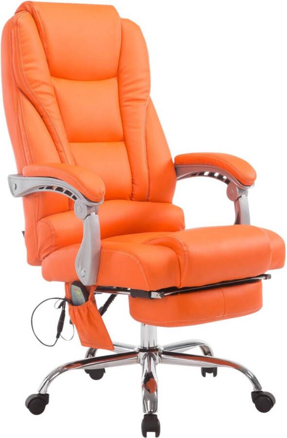 Unbranded Bureaustoel Otta Massagefunctie Oranje Kunstleer Ergonomische bureaustoel Op wielen Voor volwassenen In hoogte verstelbaar