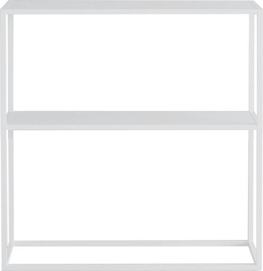 Inandoutdoormatch Console Tafel Meagan Bijzettafel 80x79.5x26 cm Wit Staal Modern Design - Foto 2