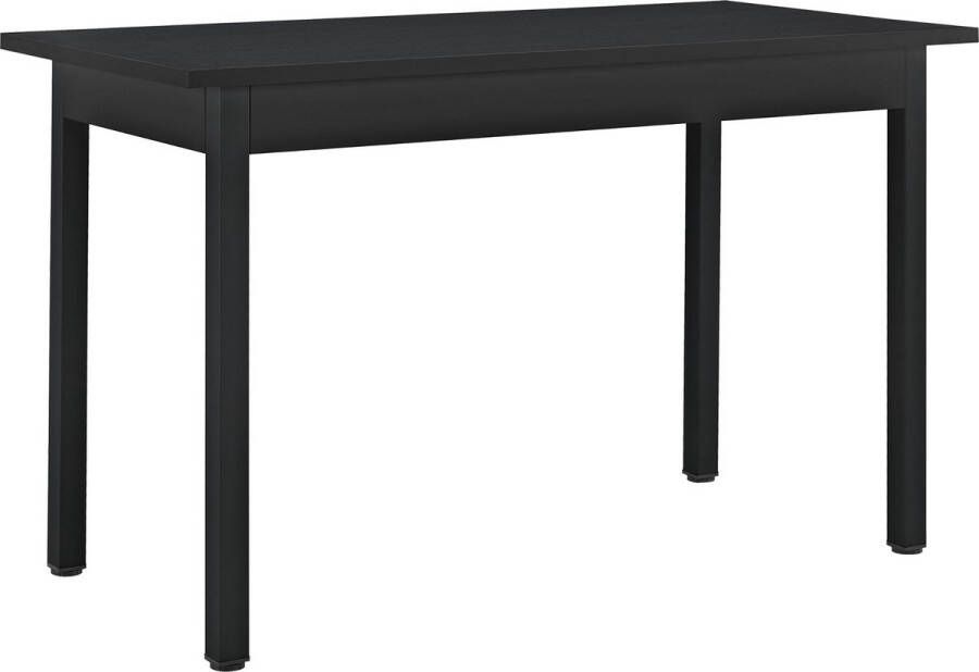 Inandoutdoormatch Design Eettafel Isabelle 120x60x75cm MDF en Staal Zwart Minimalistisch Design Tot 4 Stoelen - Foto 2