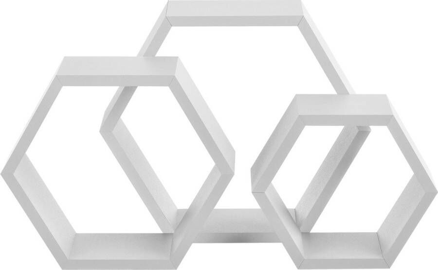 Unbranded Design Wandplank Kat 3-delige set Wit Modern Design MDF - Foto 1