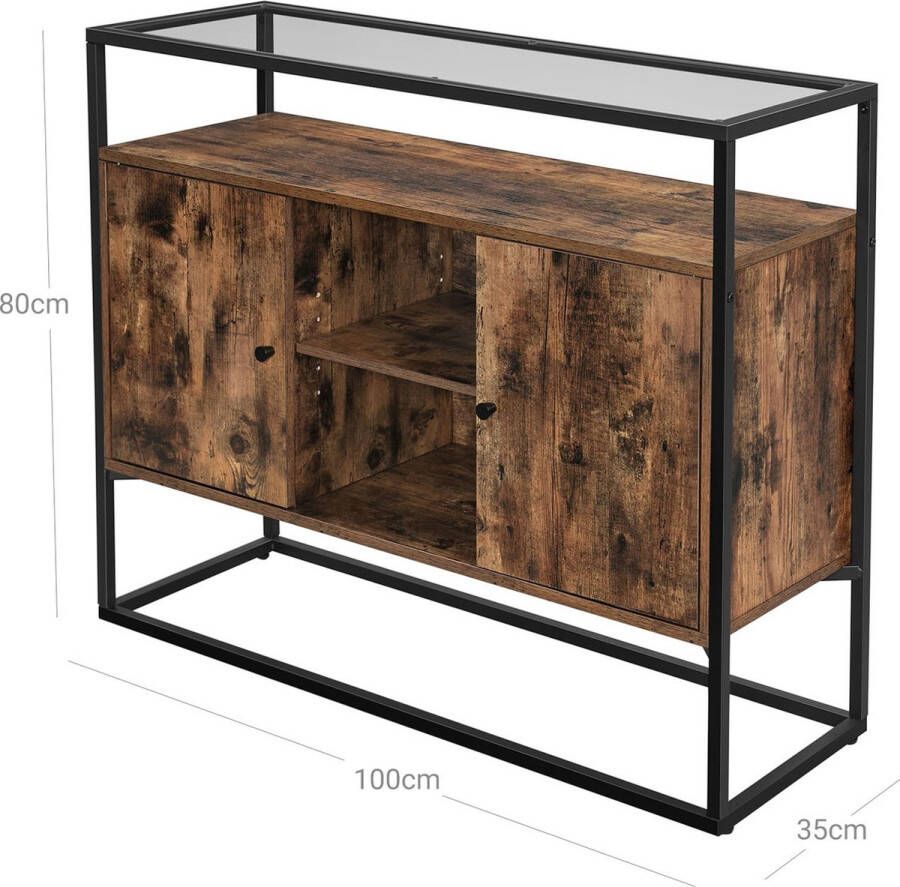 Inandoutdoormatch Dressoir kasten Industrieel Consoletafel Gangtafel Bijzettafel 110x33x75cm moederdag cadeautje - Foto 3