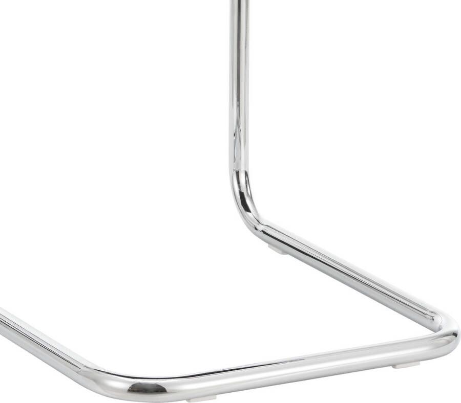 Inandoutdoormatch Eetkamerstoel Chantel Set van 2 Kunstlederen Zitting Gestoffeerde Zitting Bruin en Chroom 83x50x54cm Eetkamerstoel Eenvoudige Montage - Foto 2