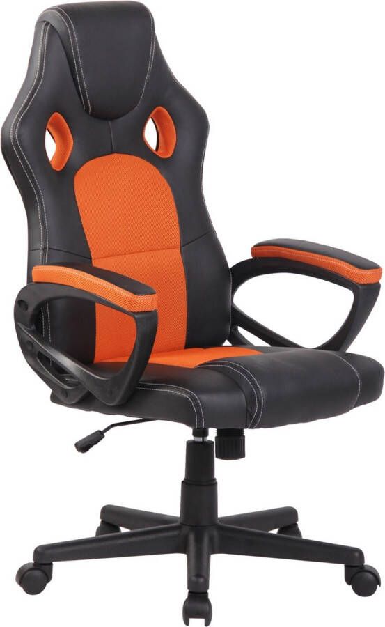 Unbranded Gamingstoel deluxe Oranje Verstelbaar Stoel Gamingstoel met voetensteun Ergonomische bureaustoel
