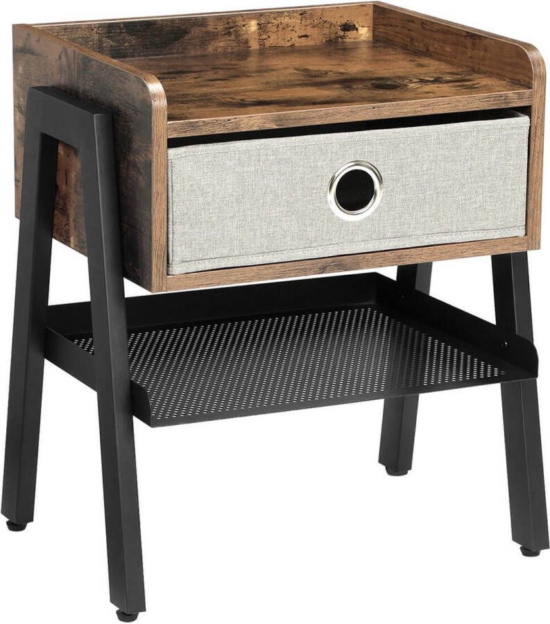 inandoutdoormatch Industrial bedside table Side table 46x35x52cm