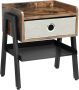 Inandoutdoormatch Industrial bedside table Side table 46x35x52cm - Thumbnail 1