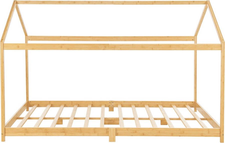 Inandoutdoormatch Kinderbed Victoria Huisbed Bamboe 120x200cm Voor Jongens Voor Meisjes - Foto 2