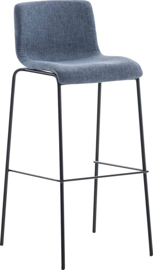 Inandoutdoormatch Klassieke Barkruk Lupita Blauw Modern Design Ergonomische Barstoelen Set van 1 Met Rugleuning Voetensteun Voor Keuken en Bar Kunststof Zitting Vaderdag cadeau