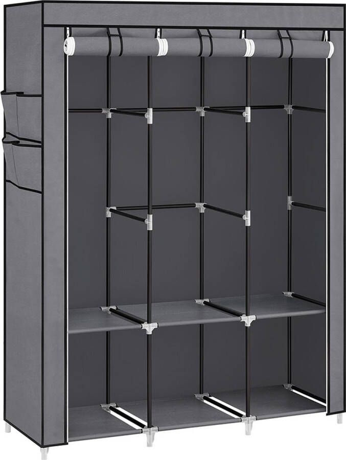 Inandoutdoormatch Kledingkast Alina Kledingkast Opvouwbare stoffen Garderobe-organizer Slaapkamer Kledingrek 45x130x167cm moederdag cadeautje