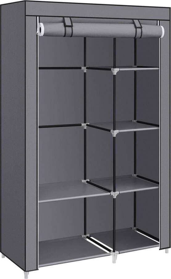 Inandoutdoormatch Kledingkast Melina Garderobe-organizer Opvouwbare stoffen kledingkast Slaapkamer Kledingrek 45x105x168 cm moederdag cadeautje