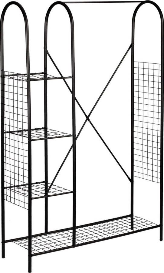 Inandoutdoormatch Kledingrek Editha Met Planken 163 5x103 5x32 cm Zwart Metaal - Foto 2