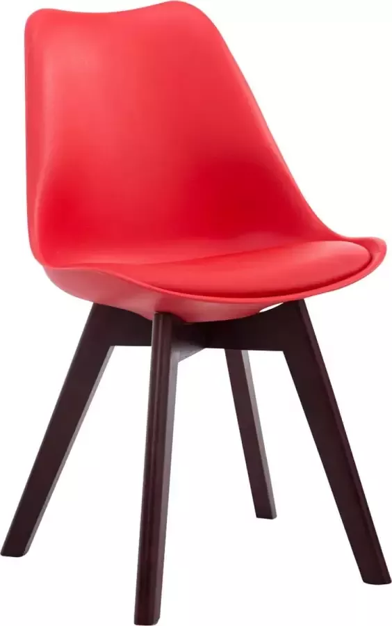 Inandoutdoormatch Leren vergaderstoel Gerald Rood zwart Zonder armleuning Bezoekersstoel Kantinestoel Wachtkamerstoel Eetkamerstoel 47cm