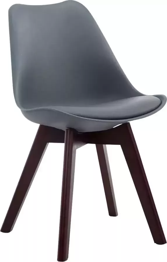 Inandoutdoormatch Leren vergaderstoel Harlee Grijs Zonder armleuning Bezoekersstoel Kantinestoel Wachtkamerstoel Eetkamerstoel 47cm