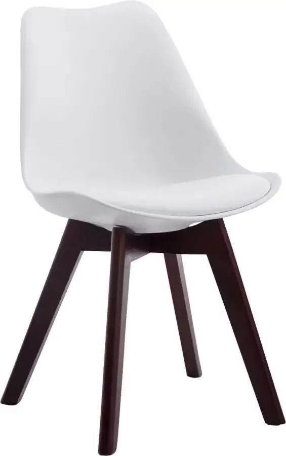 Inandoutdoormatch Leren vergaderstoel Joseph Wit zwart Zonder armleuning Bezoekersstoel Kantinestoel Wachtkamerstoel Eetkamerstoel 47cm