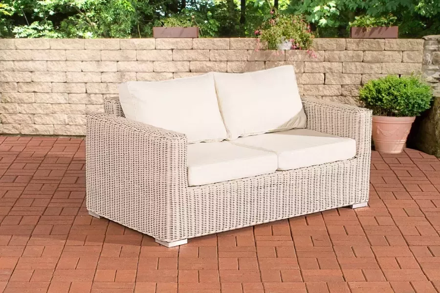 Loungebank voor buiten Tuinmeubelen Wicker Loungeset Bank tuin of balkon 2 zits