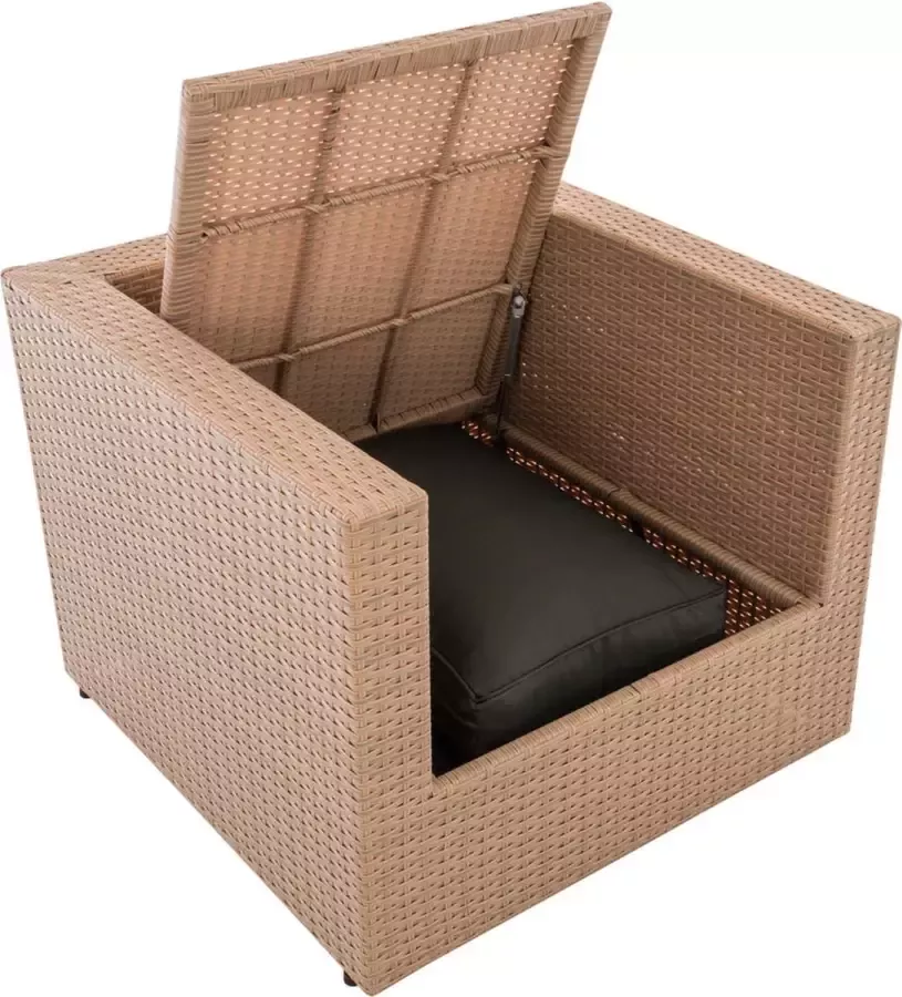 Inandoutdoormatch Loungestoel Diva Antraciet Tuinmeubelen Voor buiten Wicker Loungeset Tuin of balkon moederdag cadeautje