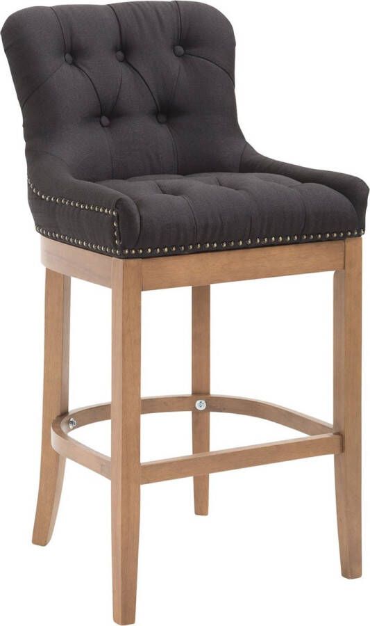 Unbranded Luxe Barkruk Caiden Bruin Deluxe Antique Design Ergonomische Barstoelen Set van 1 Met Rugleuning Voetensteun Voor Keuken en Bar Gestoffeerde Zitting