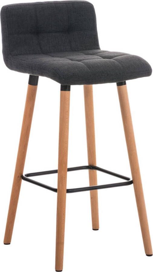 Unbranded Luxe barkruk Ergonomisch Met rugleuning Set van 1 Barstoelen voor keuken of kantine Polyester Blauw Zithoogte 75cm