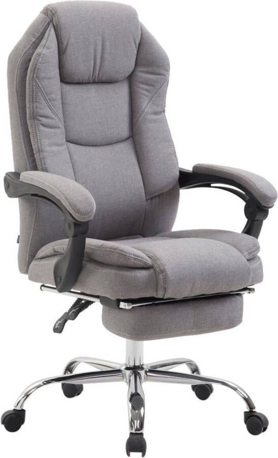 Inandoutdoormatch Luxe Bureaustoel Gaetana XL Stof Lichtgrijs Op wielen Ergonomische bureaustoel Voor volwassenen In hoogte verstelbaar moederdag cadeautje