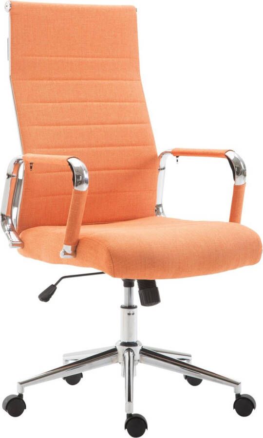 Unbranded Luxe Bureaustoel Ottavia XL Stof Oranje Op wielen Ergonomische bureaustoel Voor volwassenen In hoogte verstelbaar