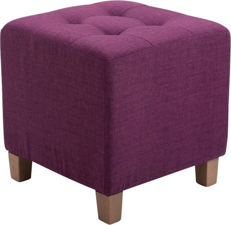 Inandoutdoormatch Luxe Kruk Ninian Paars Luxe Design Gestoffeerde Kruk Modern Seat Cube Vaderdag cadeau