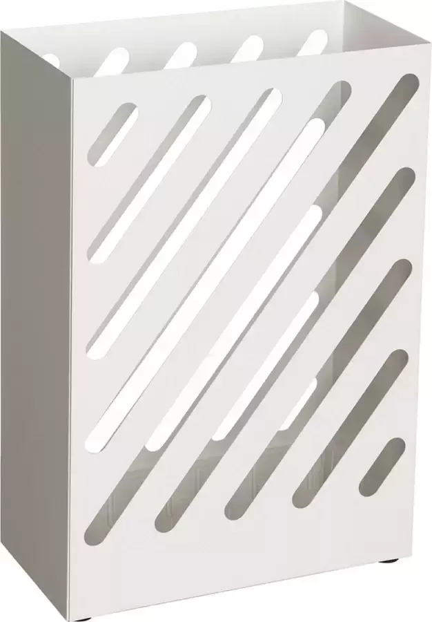 Inandoutdoormatch Metalen Paraplubak Deluxe Parapluhouder van 41cm Hoog Wit moederdag cadeautje