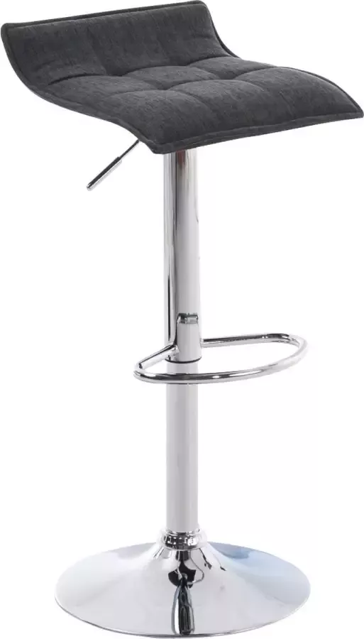 Inandoutdoormatch Moderne barkruk Waves Zonder rugleuning Ergonomisch Set van 1 Barstoelen voor keuken of kantine Vierkant Polyester Donkergrijs In hoogte verstelbaar Zithoogte 58-78cm Vaderdag cadeau